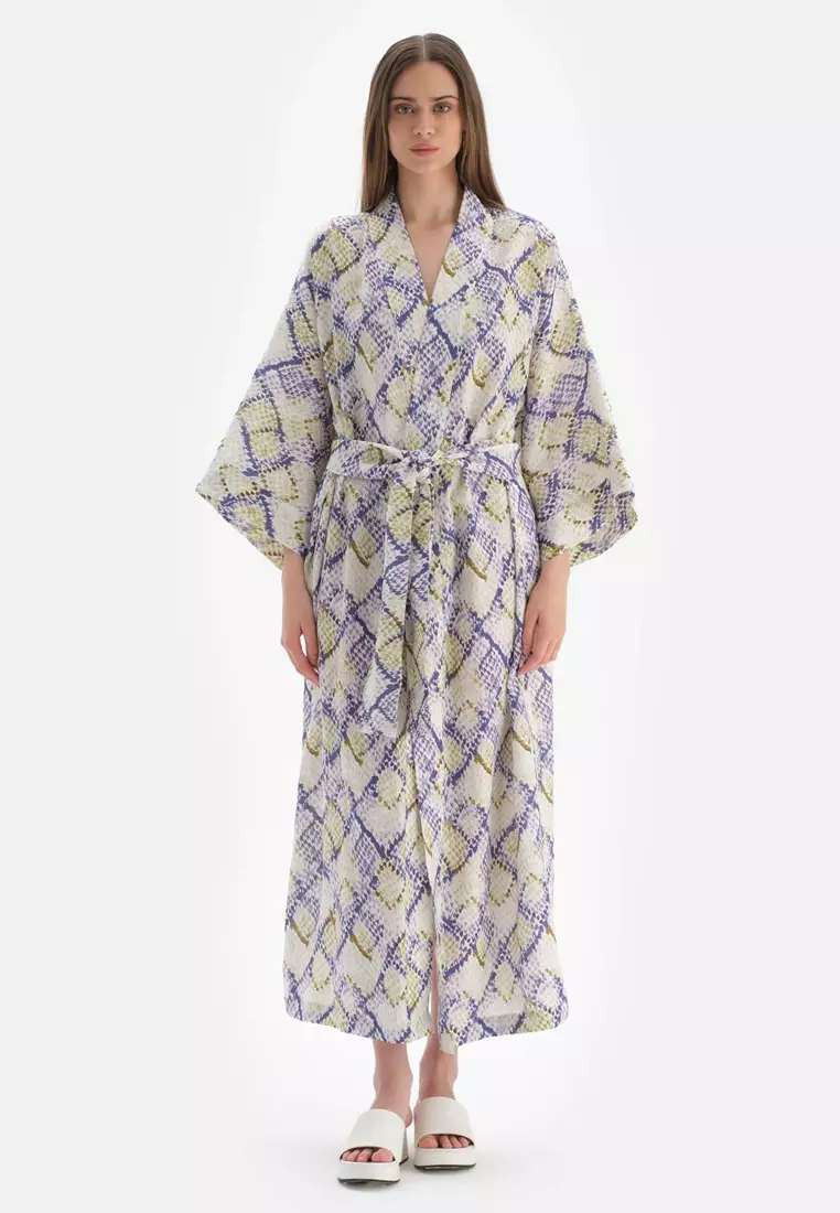 Green Kimono, Long Sleeve Beachwear for Women