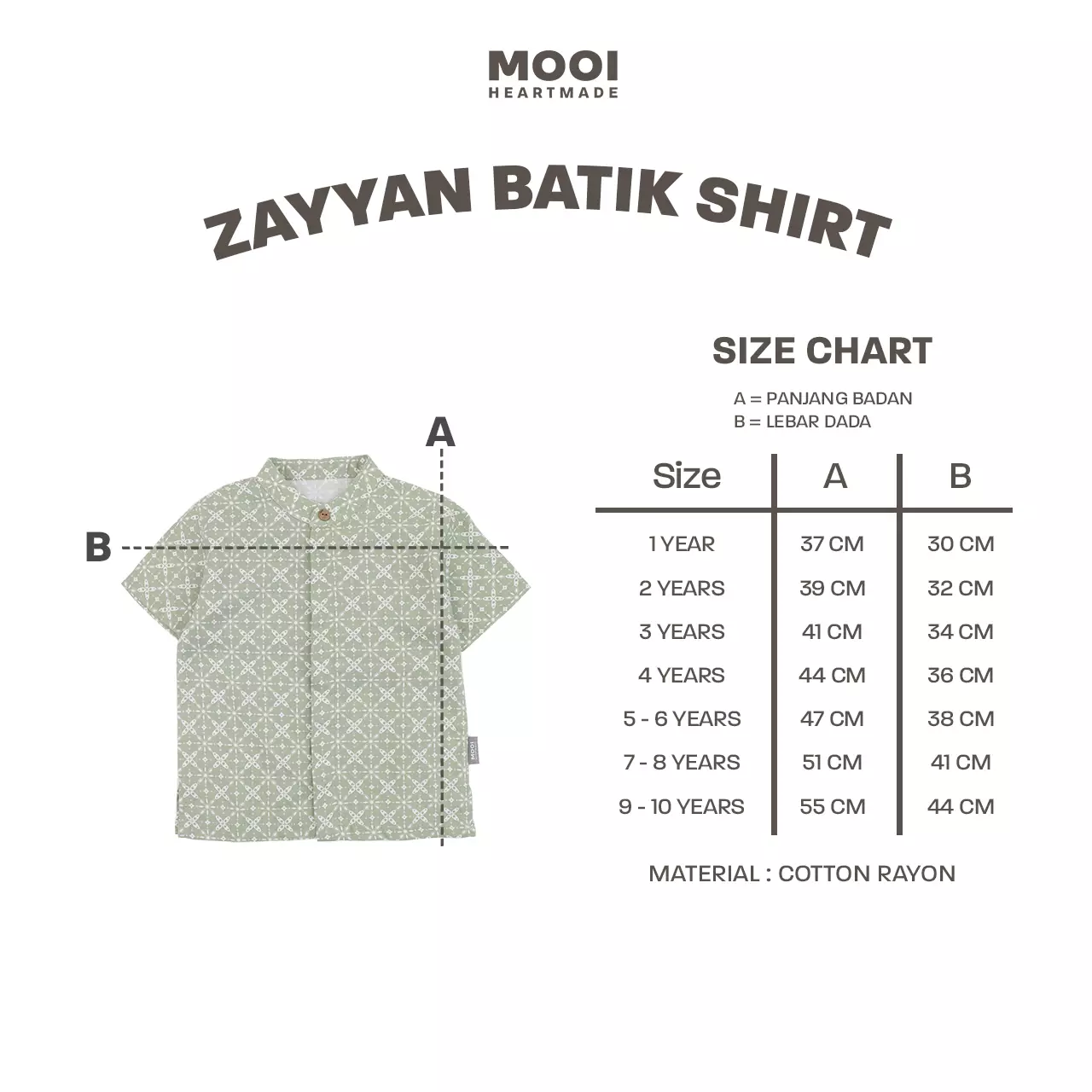 Mooi Atasan Batik Kemeja Anak Laki-Laki Zayyan Batik Shirt - Winter Blue