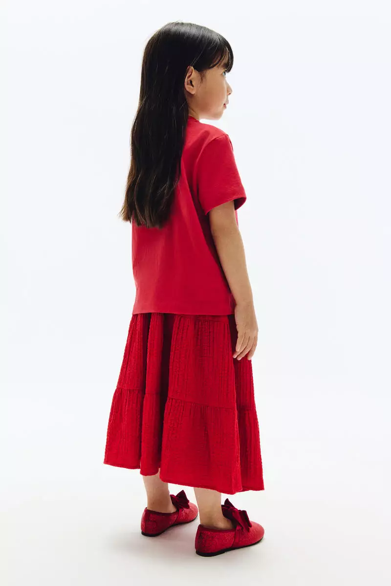 Tiered seersucker skirt