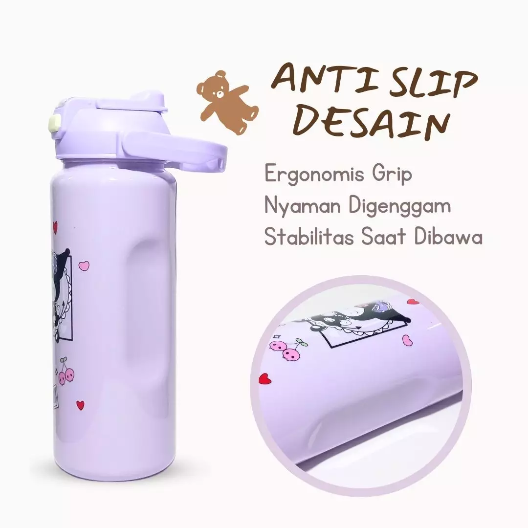 Wakakids Botol Minum Plastik Anak Karakter Sanrio Cinnamoroll Set 3in1 Dua Cara Minum K308 Venrc Hijau