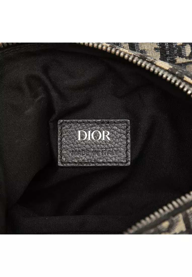 Pre-Loved Dior Oblique Canvas Saddle Crossbody