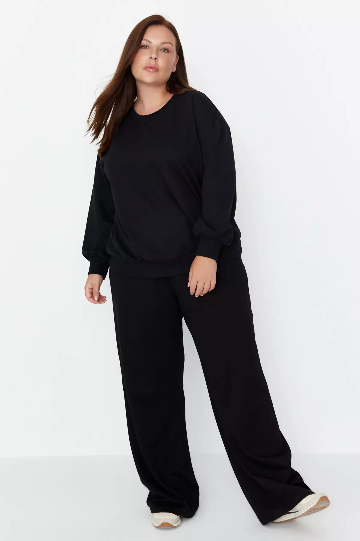 Plus Size Wide Leg Knitted Thin Sweatpants