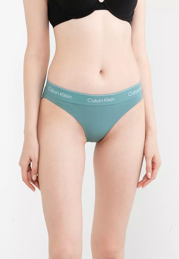 Calvin Klein Womens Pure Ribbed Cheeky Bikini Underwear