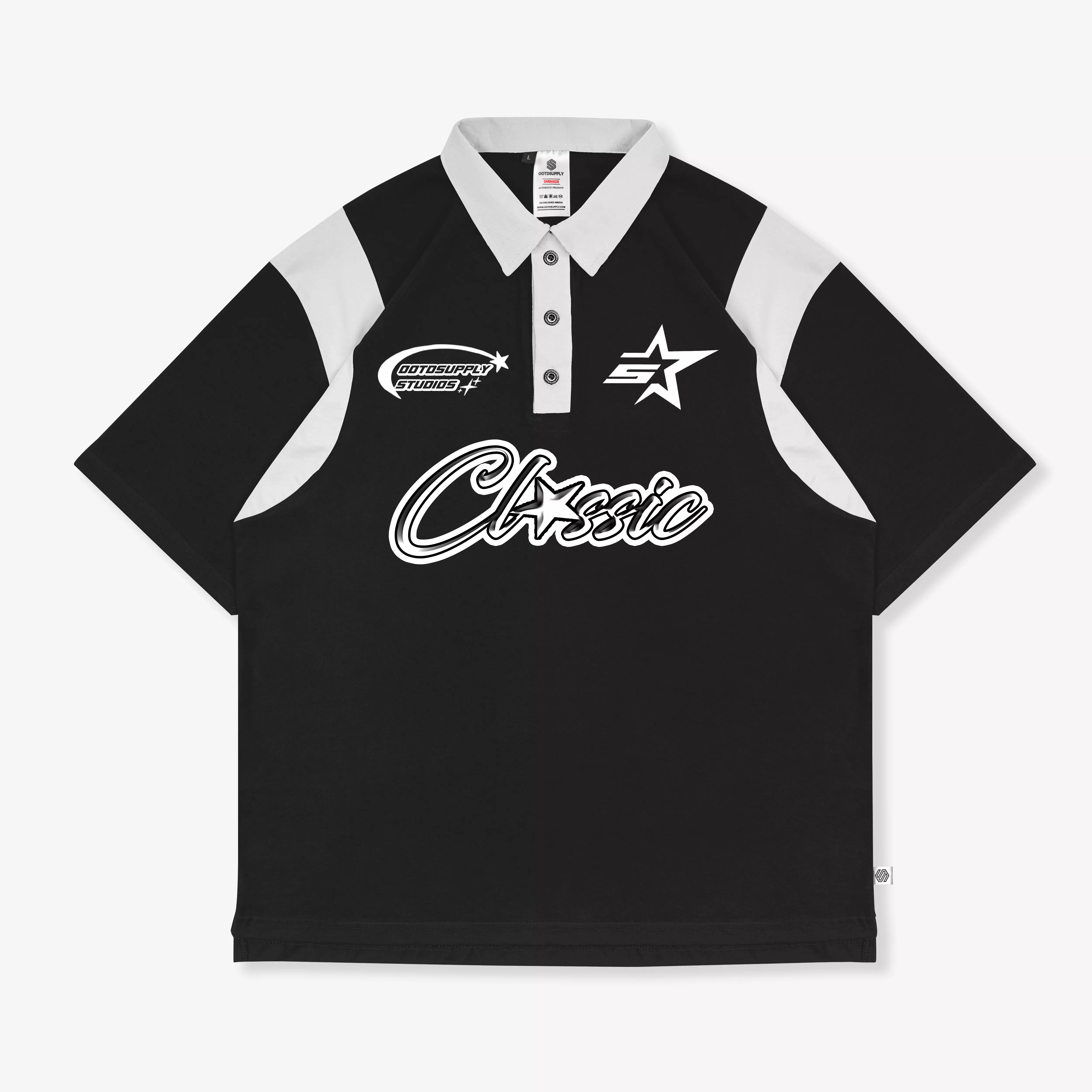 OOTDSUPPLY Oversize Rugby Polo Shirt OOTD Classic 24  Combination | Kaos Polo Pria dan Wanita OVZ-PSR034