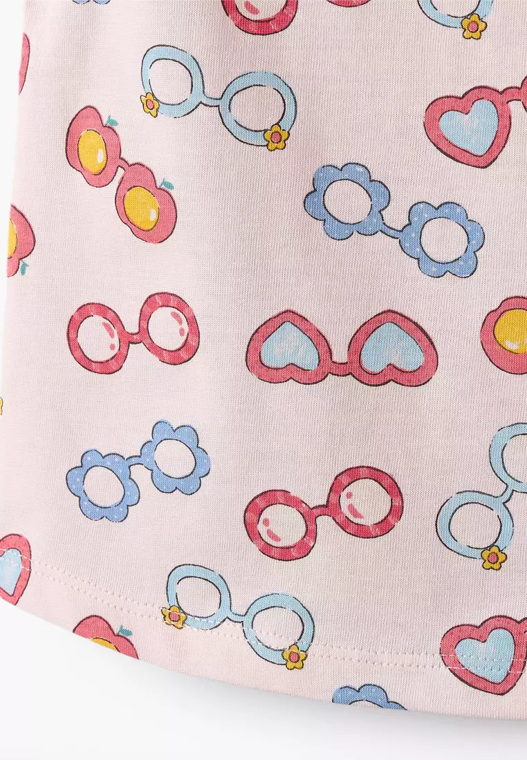 Babyshop Juniors Round Neck Sleeveless T-Shirt With Sunglass Print