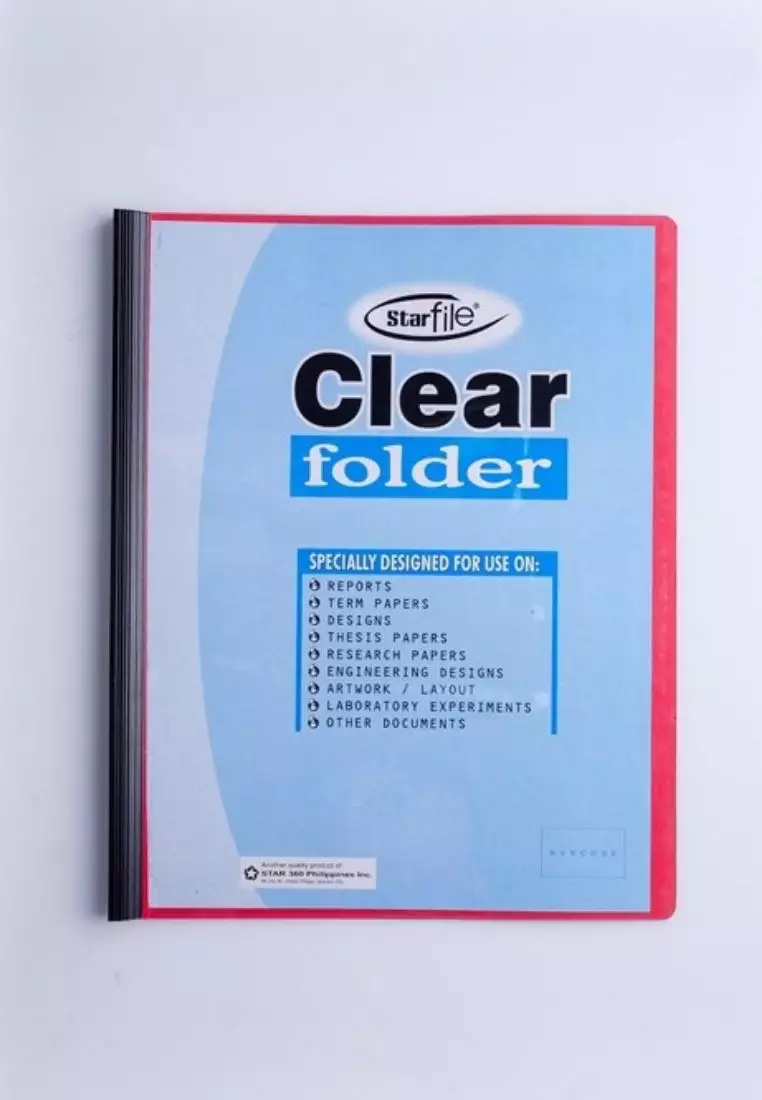 StarFile Sliding Clear Folder Short and Long - Red Back Clear Front for  Presentations and Reports - Supplies 24/7 Delivery