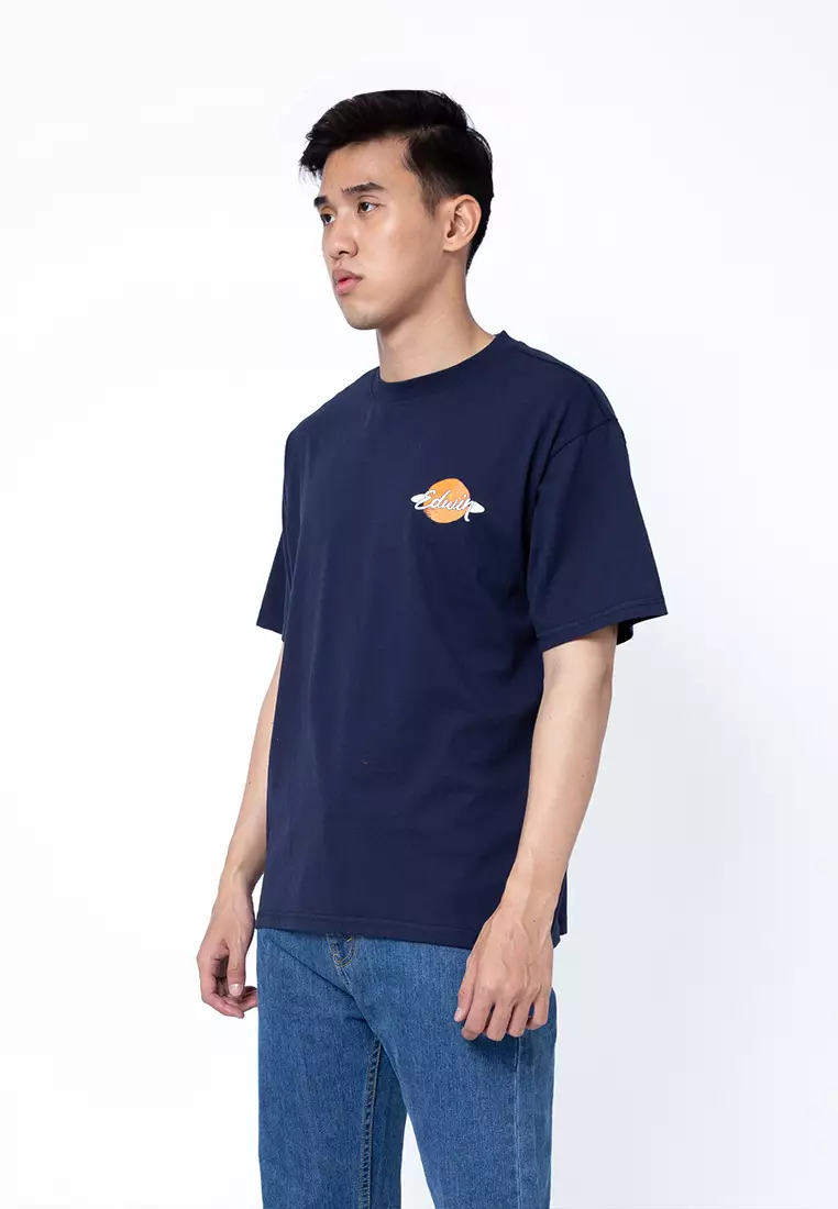 CHEVRON Dark Navy Kaos Pria Lengan Pendek SS - Top Man Graphic Tee