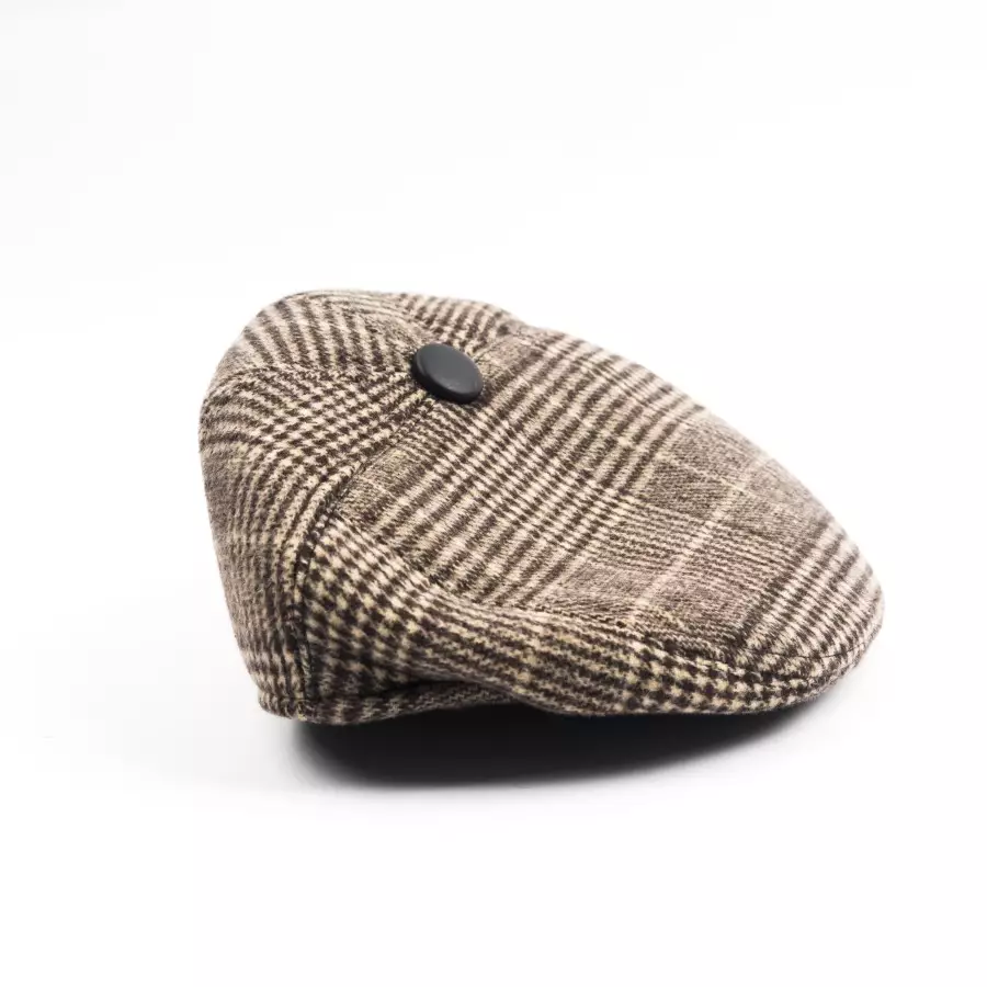 Houseofcuff Topi Painter Baret Hat Flatcap Button Line Brown