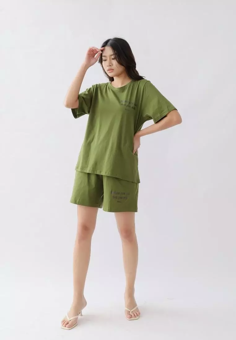 Princess Series Set Shorts  Dark Green Tiana