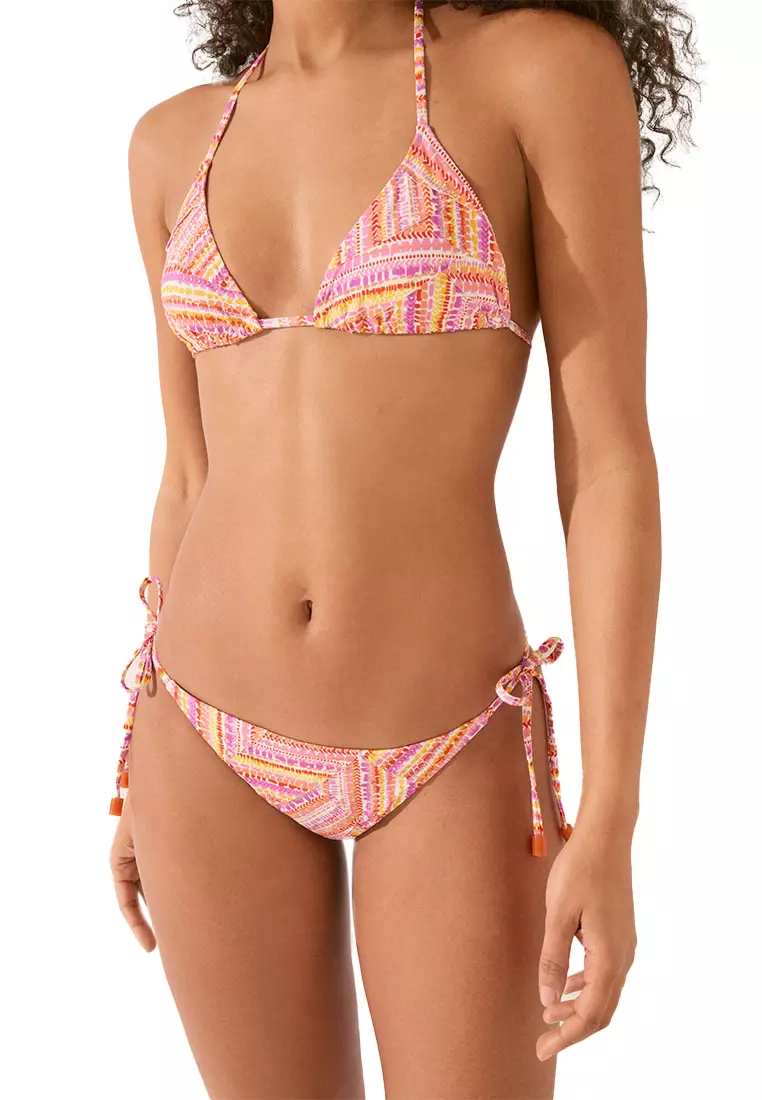 Brazilian Bikini Briefs With Patchwork Print