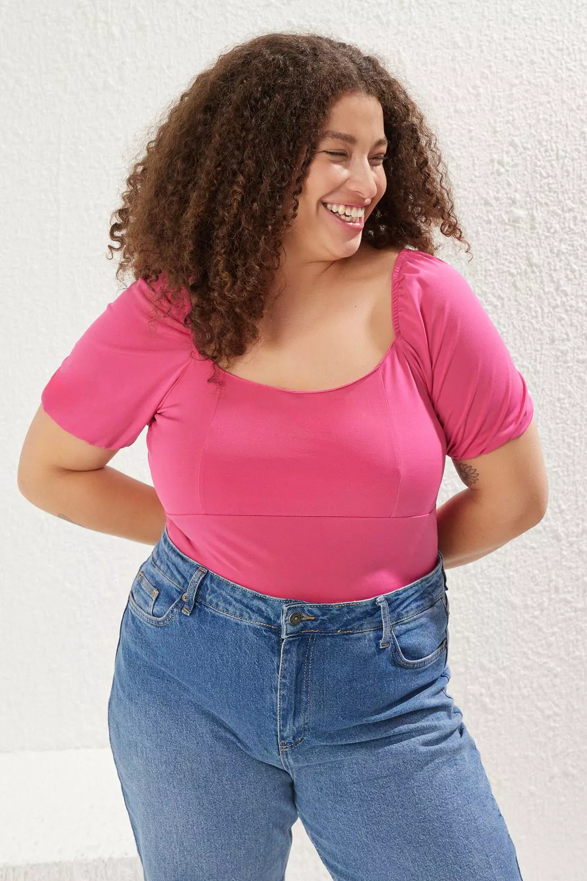 Plus Size Puff Sleeves Blouse