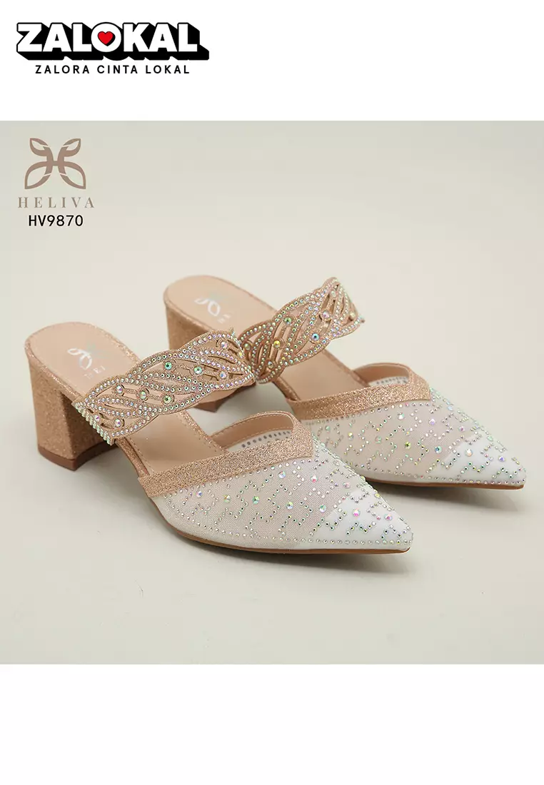 Heliva Esty High Heels Glitter Pointed Shoes Semi Transparent