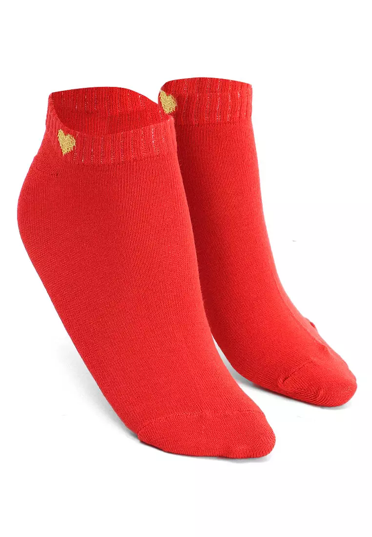 Nercyla Kaos Kaki Wanita Love Ankle Socks Casual Footwear Material Spandex ORIGINAL - Red