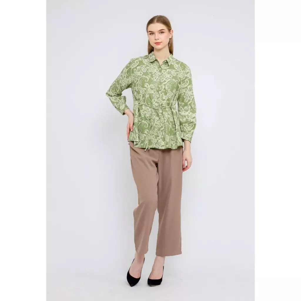 Urban Exchange Jeqlin Green Shirt - Atasan Kemeja Wanita