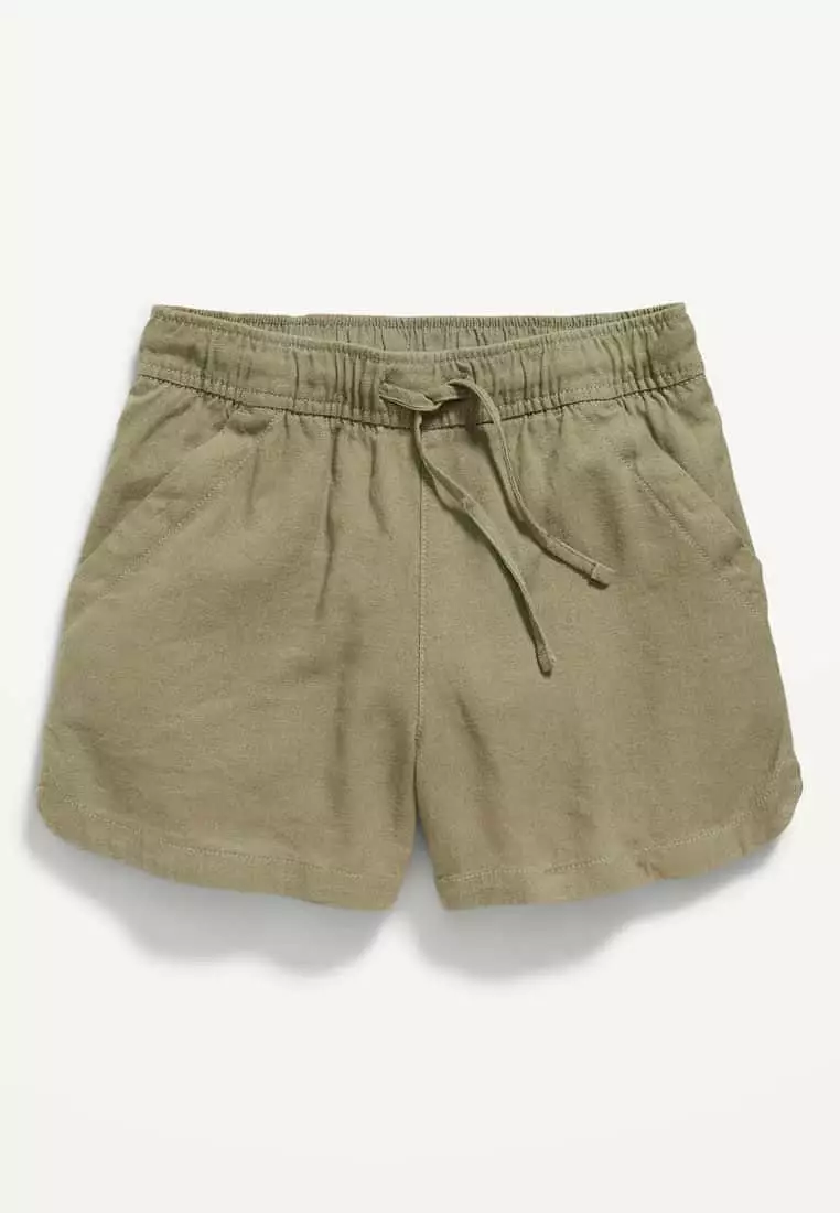 Linen-Blend Drawstring Shorts for Girls