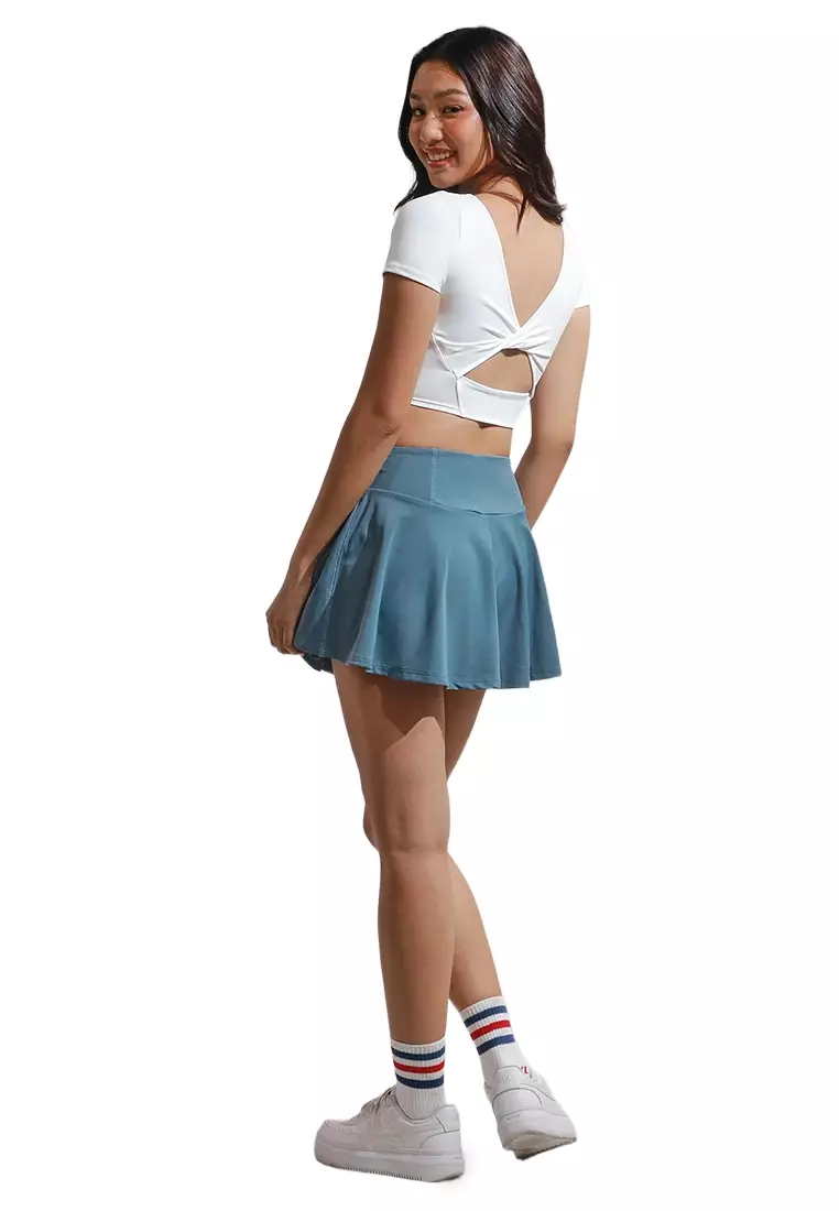 Nylon Spandex Jersey Baby Tee With Twisted Back Detail