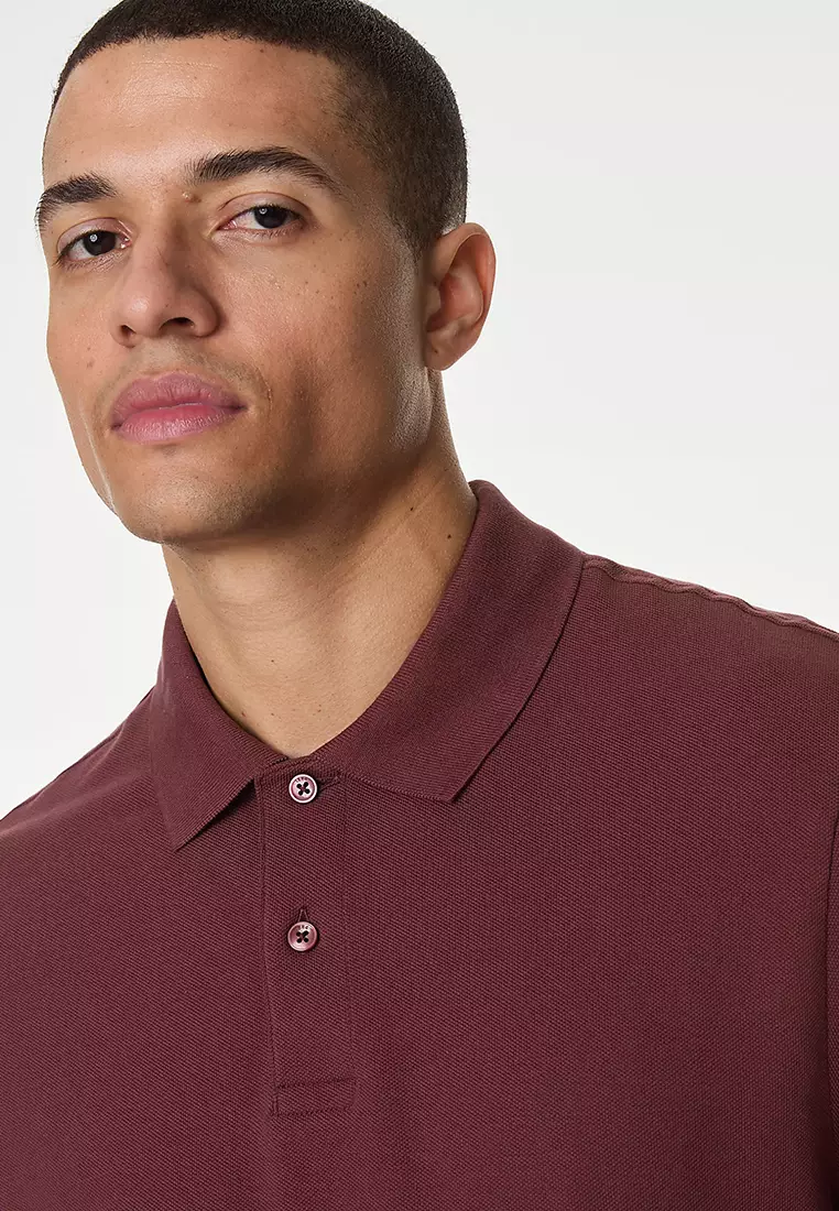 Pure Cotton Pique Polo Shirt