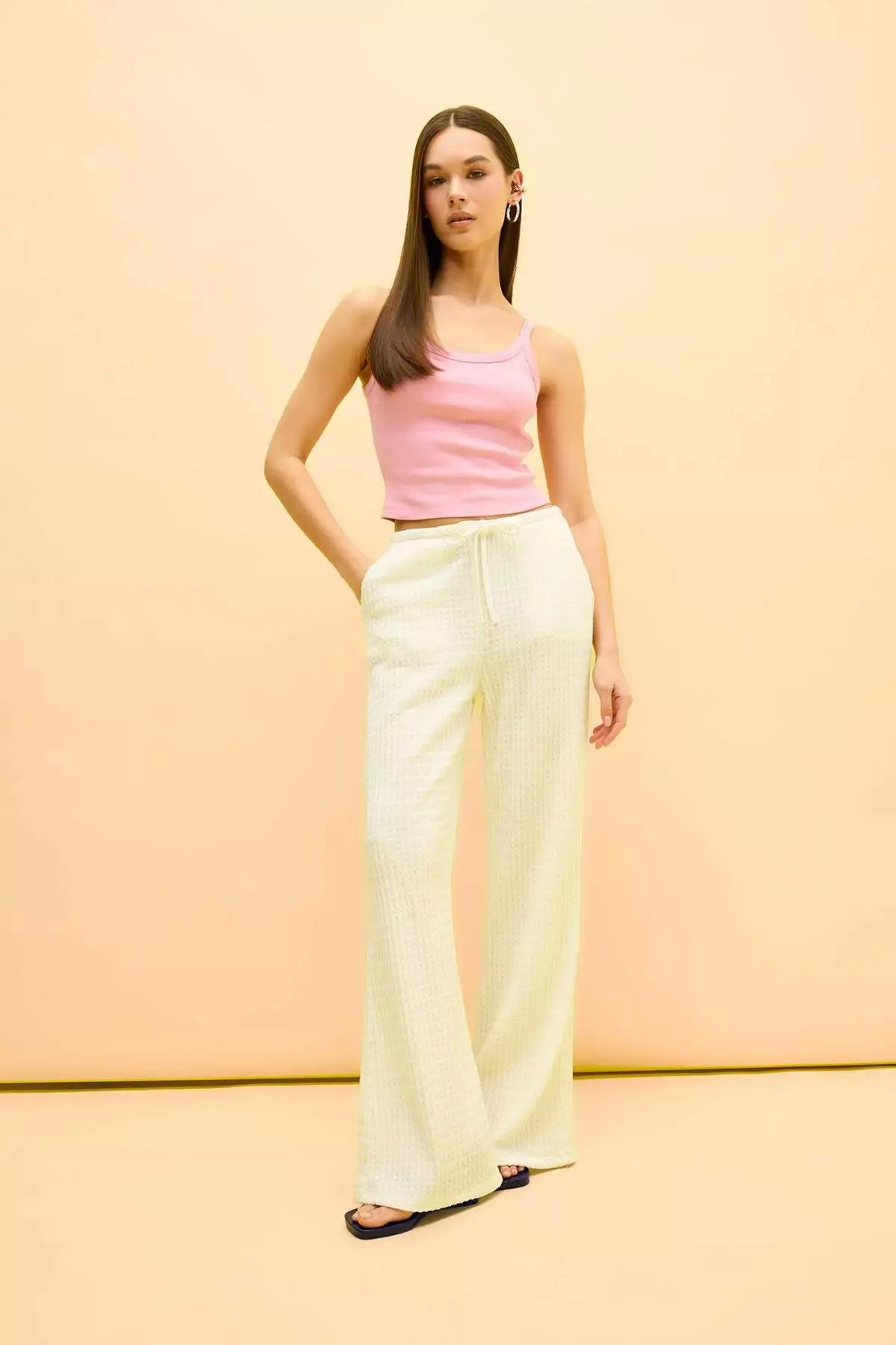 Coool Fitted Bodycon Ribbed Camisole Strap Basic Plain Tank Top B0563Ax25Sm