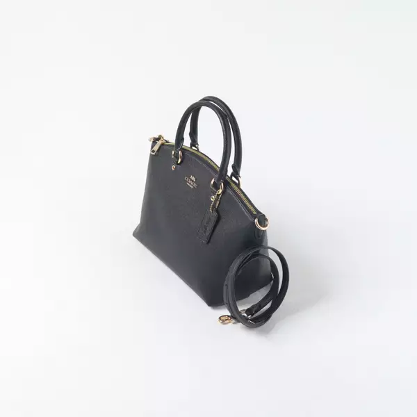 Tas COACH SADIE GHW BLACK GRAINED LEATHER SATCHEL BAG WITH LS 100% ORIGINAL