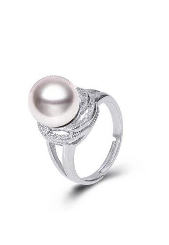A.Excellence silver Premium Japan Akoya Sea Pearl  6.75-7.5mm Flower Ring 4504BACAF19DAEGS_1