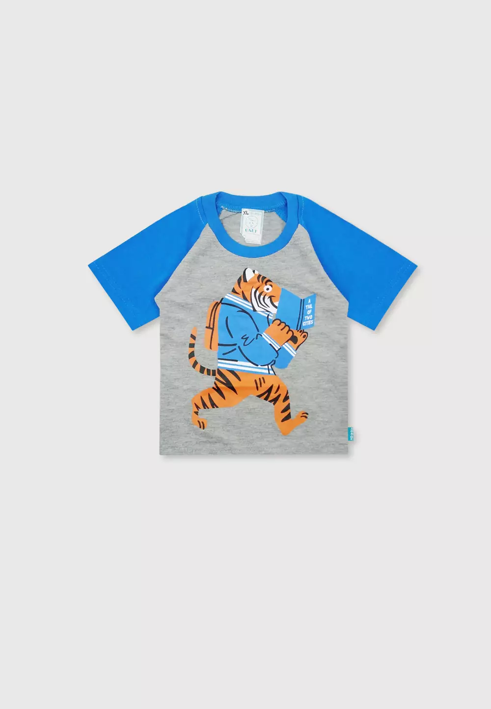 Wakakids Setelan Bayi Laki Laki Baju Lengan Pendek Anak Usia 12 Bulan Hingga 18 Bulan Set Celana Jeans Motif Tiger 3399 Turkis