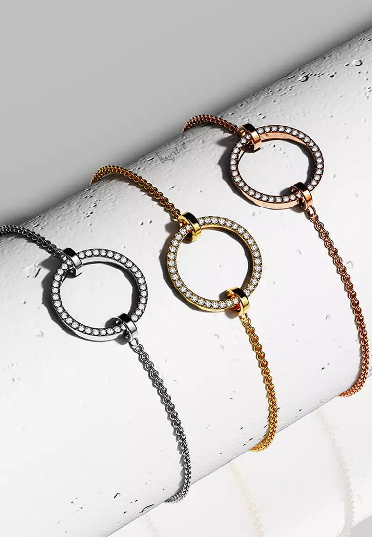 Orbit of Beauty Bracelet Embellished with SWAROVSKI® Crystal in White Gold 