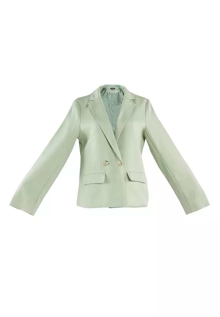 Jaket Blazer Kasual Zaitun