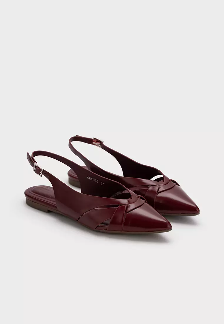 STRAPPY POINTED TOE SLINGBACK FLATS