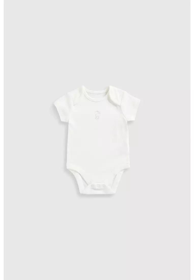 Floral Bunny Short-Sleeved Bodysuits - 5 Pack