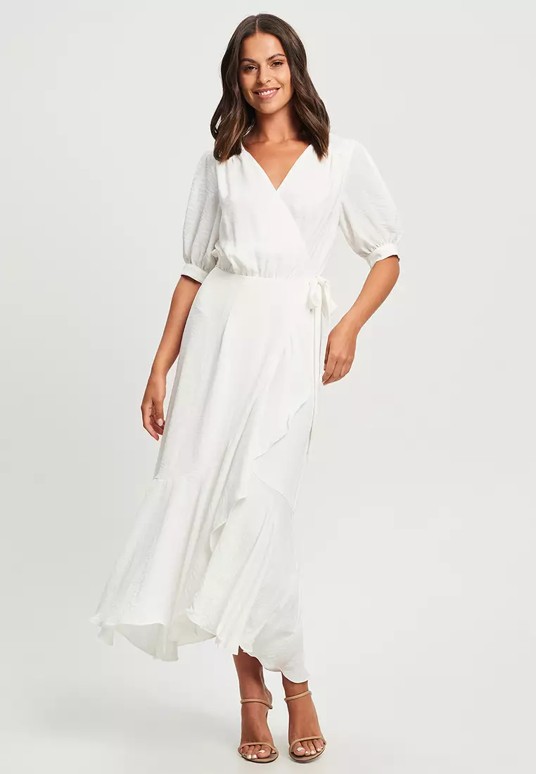 White summer hotsell wrap dress