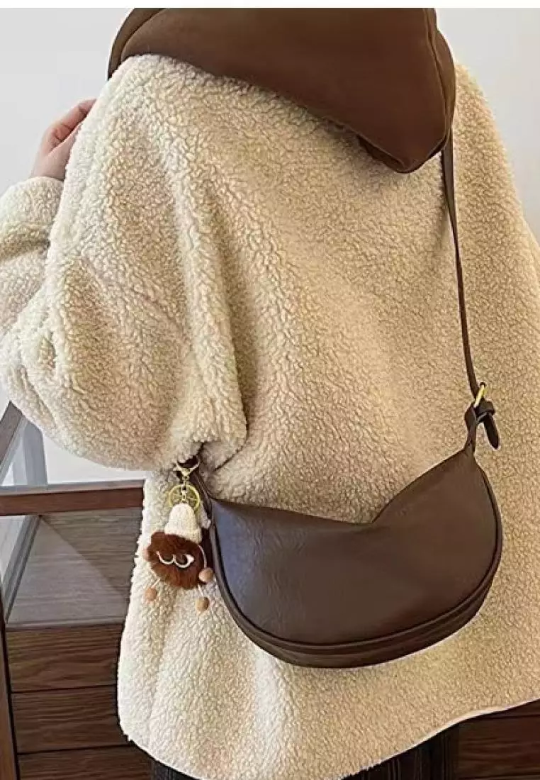 Vedlyn Elvi Tas selempang wanita lucu free gantungan - Coffee