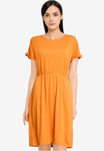 JACQUELINE DE YONG orange Karen Frosty Short Sleeve Dress 0BCD1AA4547E41GS_1