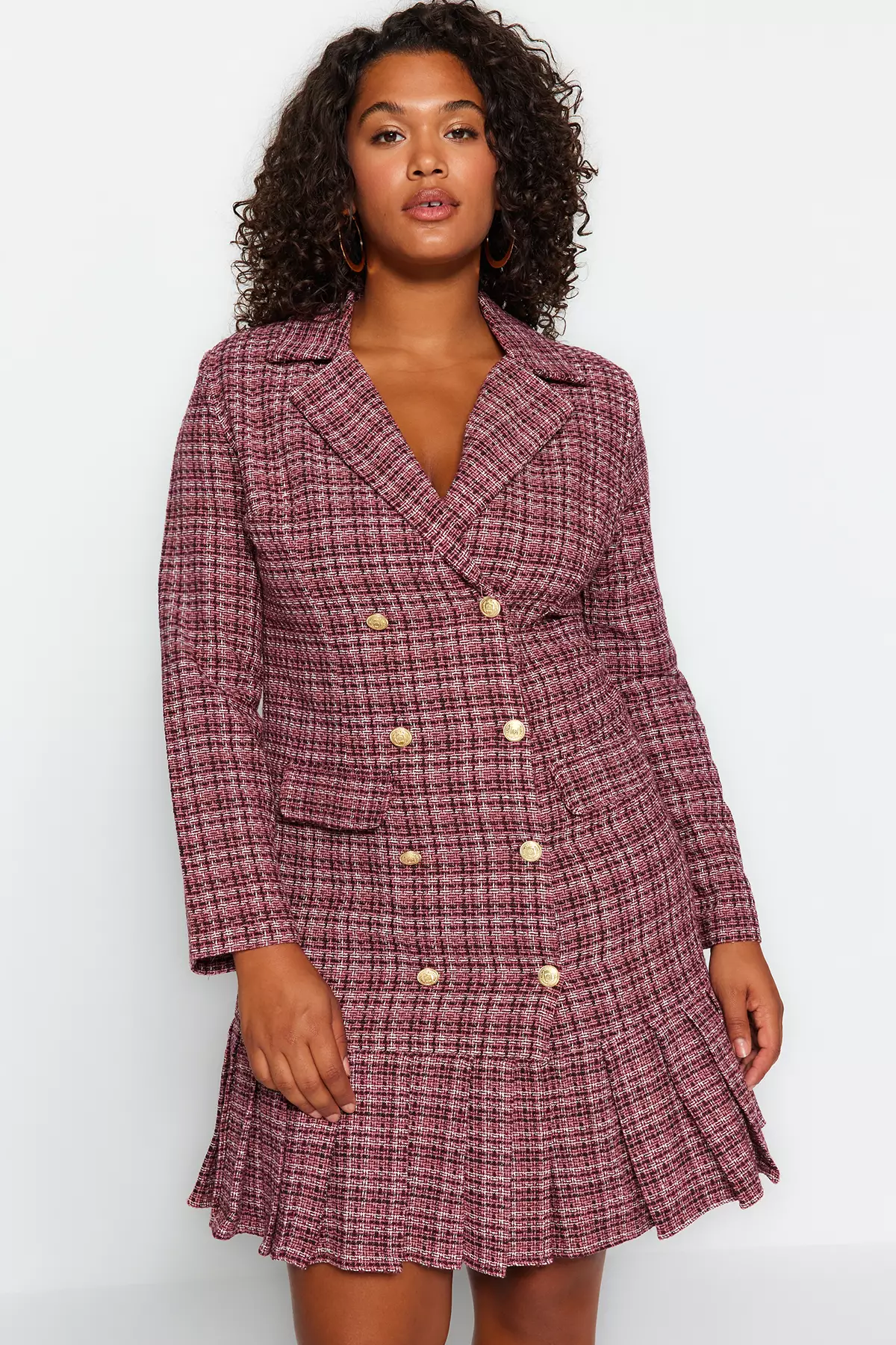 Buy Trendyol Plus Size Multicolored Checkered Patterned Woven