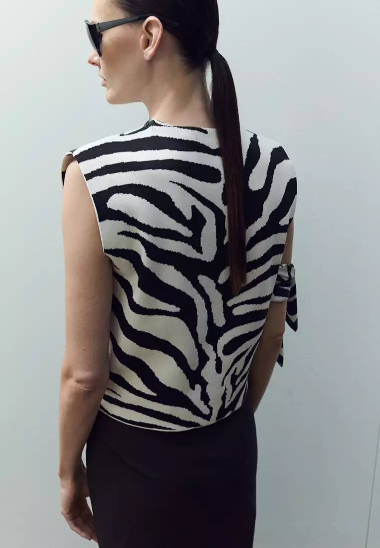 Zebra Print Knit Top