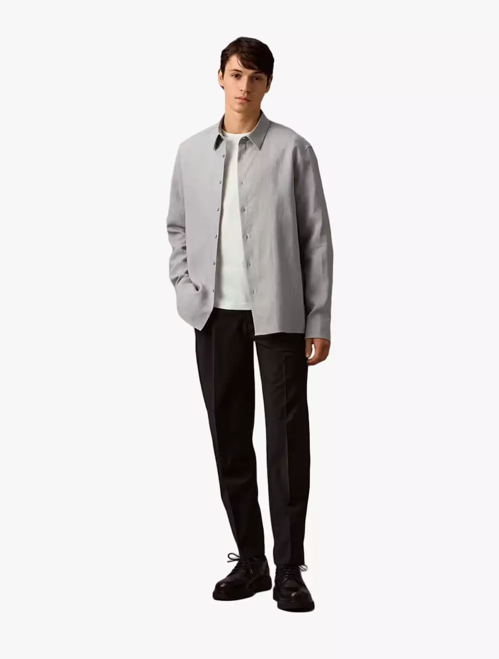 Calvin Klein - Long Sleeve Linen Blend Easy Shirt