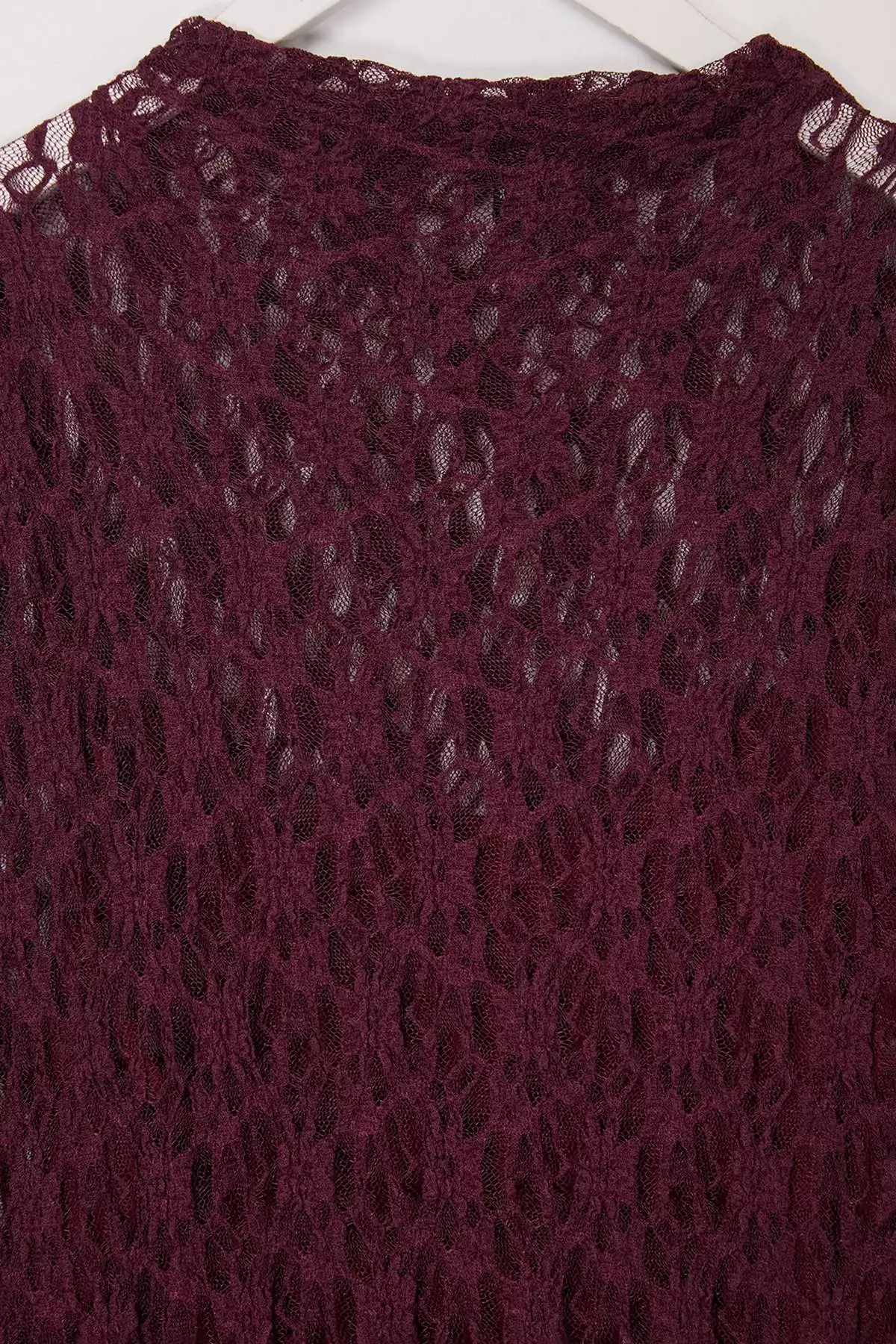Plum Plain Asymmetrical Maxi Knitted Lace Plus Size Dress Tbbss26Ah00206