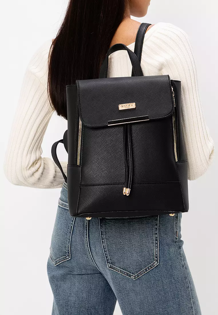 Saffiano Backpack With Flap Over