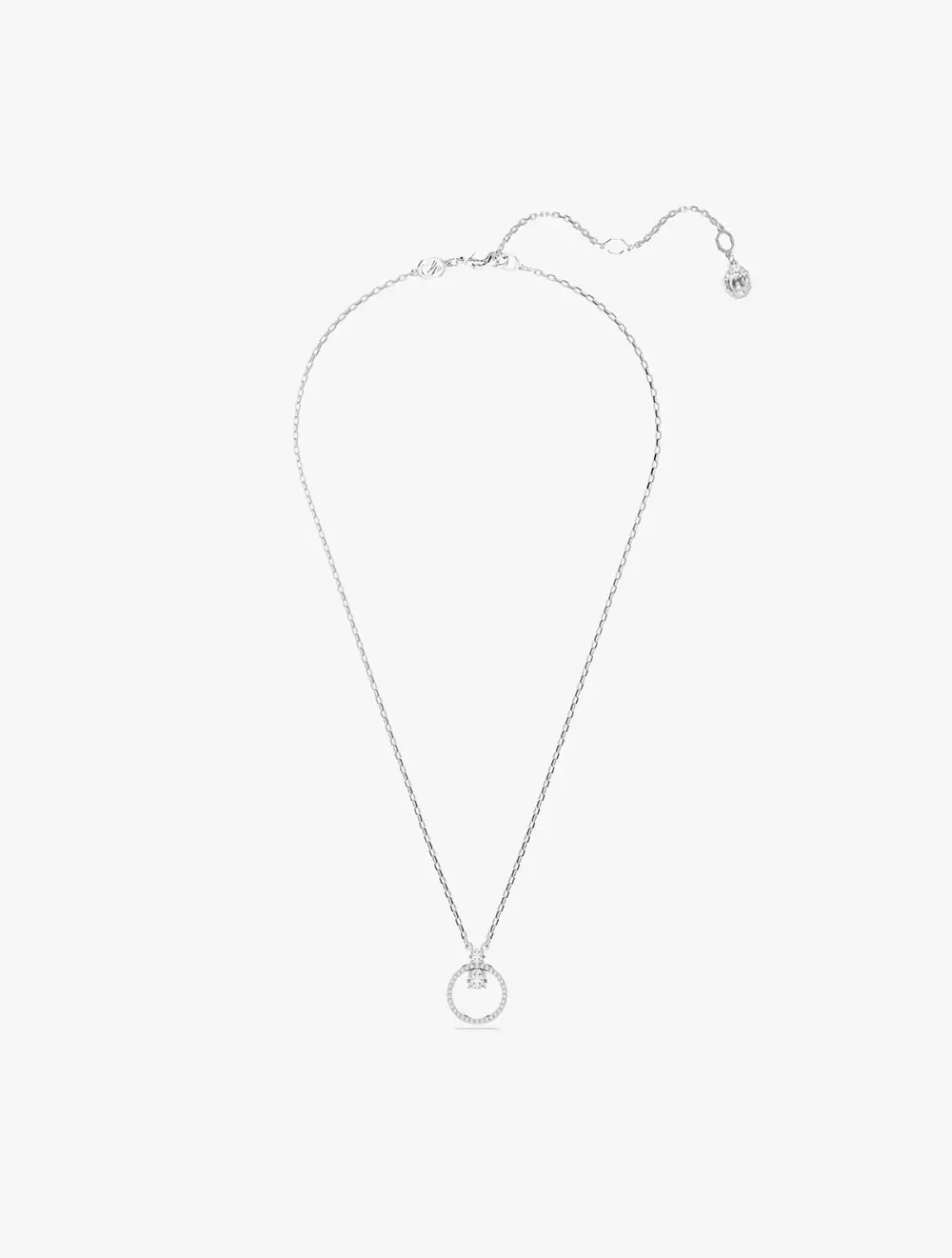 Constella Pendant, Pavé, Round Cut, White, Rhodium Plated - White