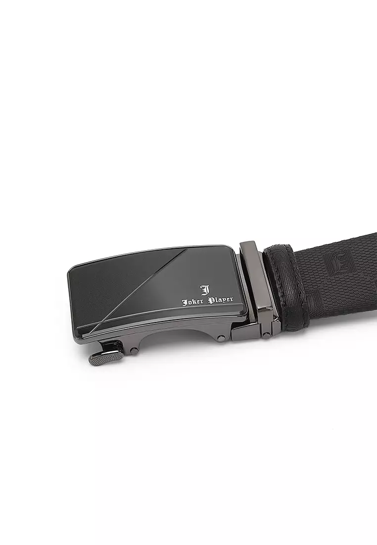 Gift Set - Leather RFID Wallet + 35mm Automatic Buckle Belt (Set Hadiah - Dompet RFID Pria & Sabuk Otomatis Belt Pria) - Hitam