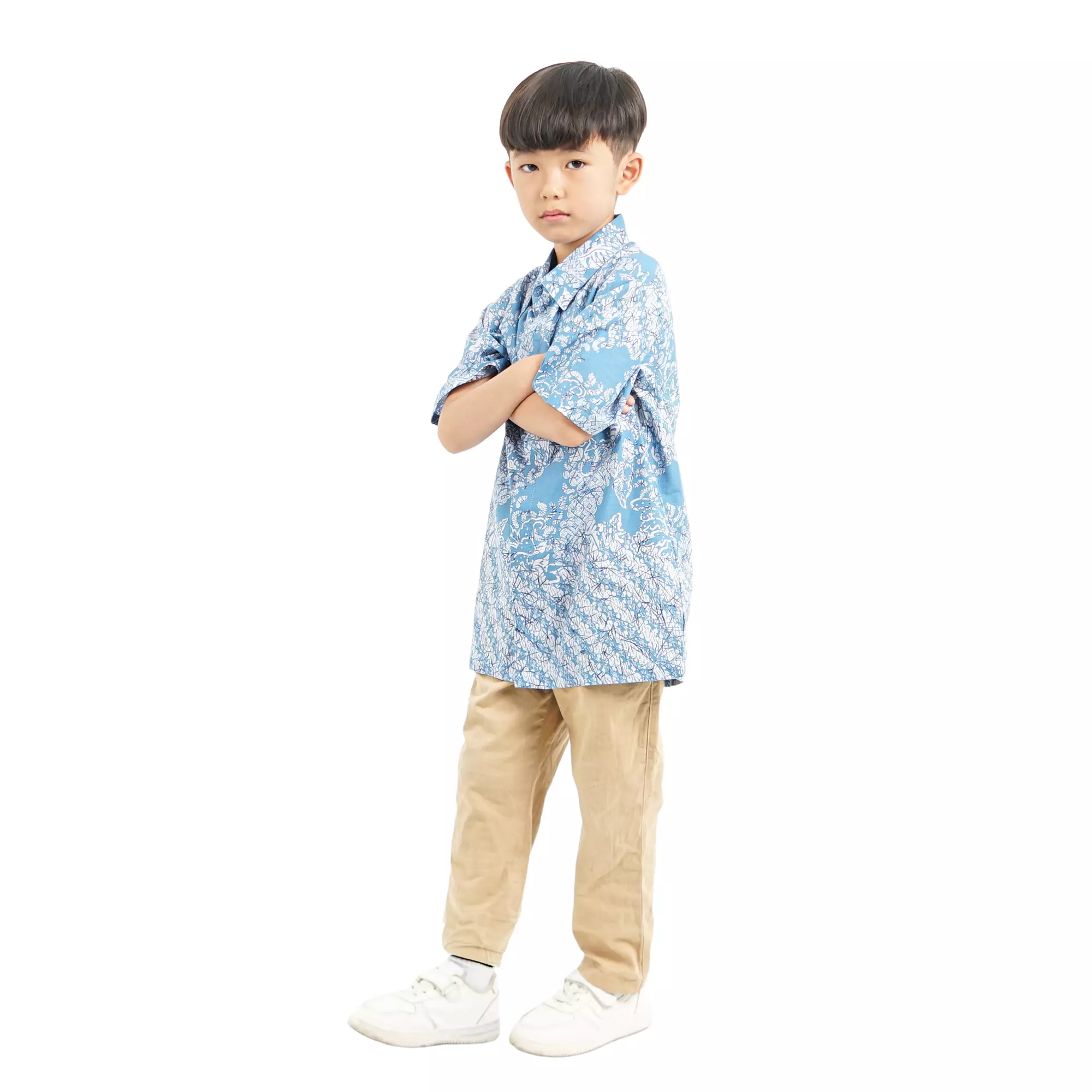 Kemeja Batik Anak Laki-laki - Bhatara Batik Irfan - Atasan Batik Modern Lengan Pendek