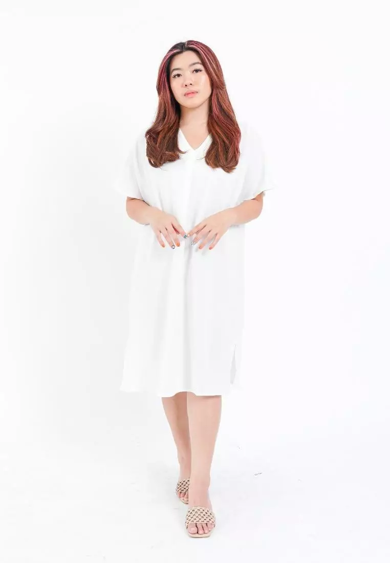 Plus Size Work Dress Blaire Broken White