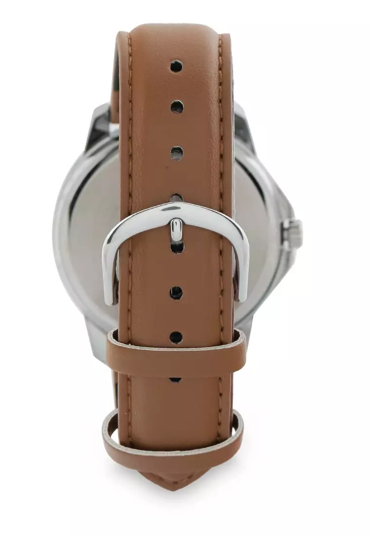 Jual Casio Casio Jam Tangan Pria Brown Silver Black Leather