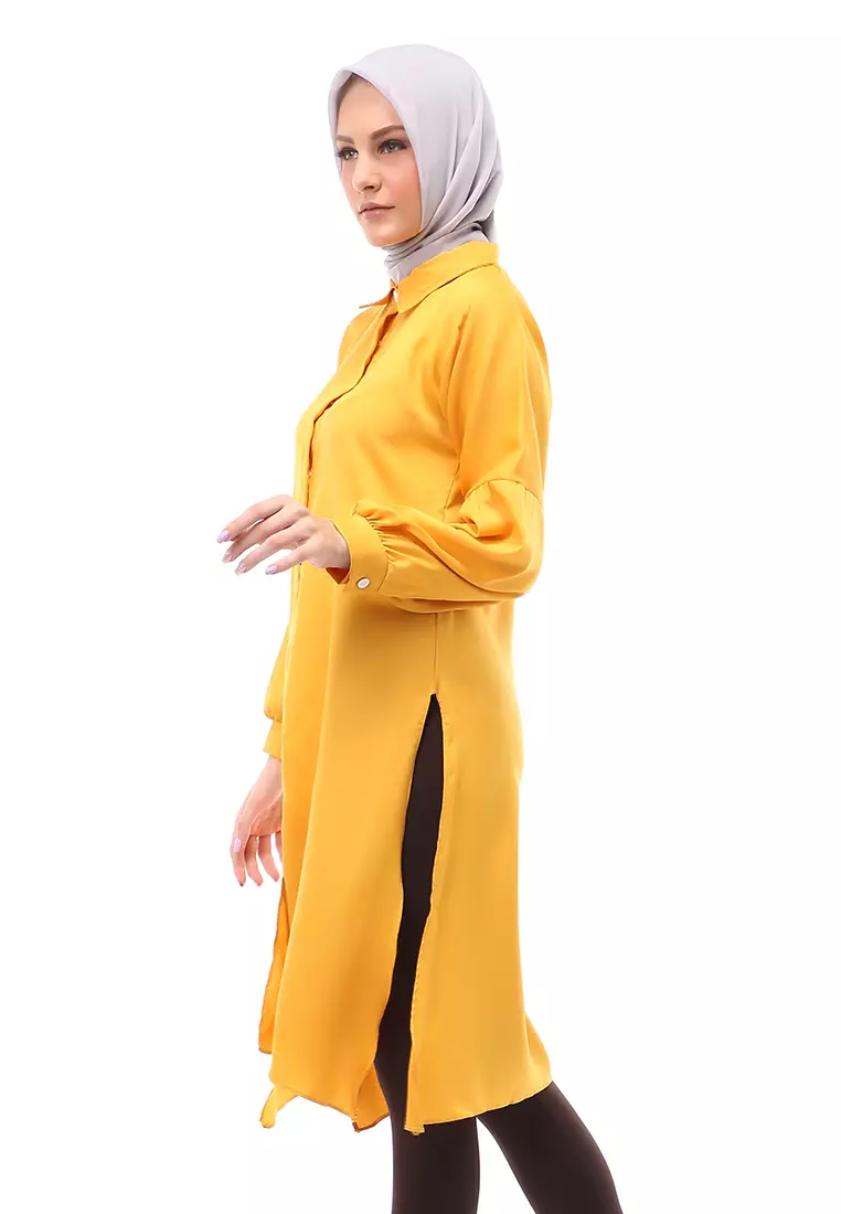 Vania Tunik Polos Muslimah Atasan Wanita Long Sleeve Regular Fit - Kubus