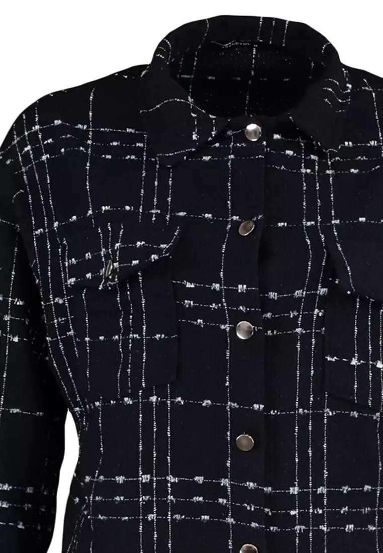 Plus Size Tweed Shirt