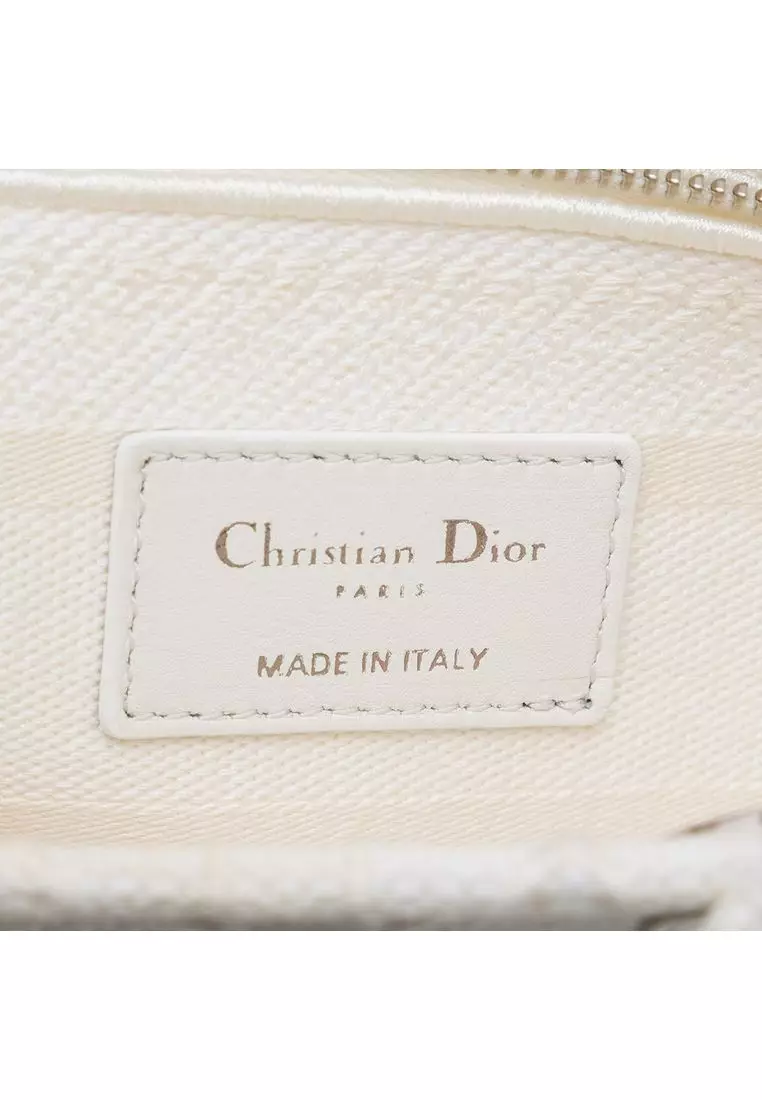 Pre-Loved Dior Medium Embroidered Canvas Cannage Lady D Lite