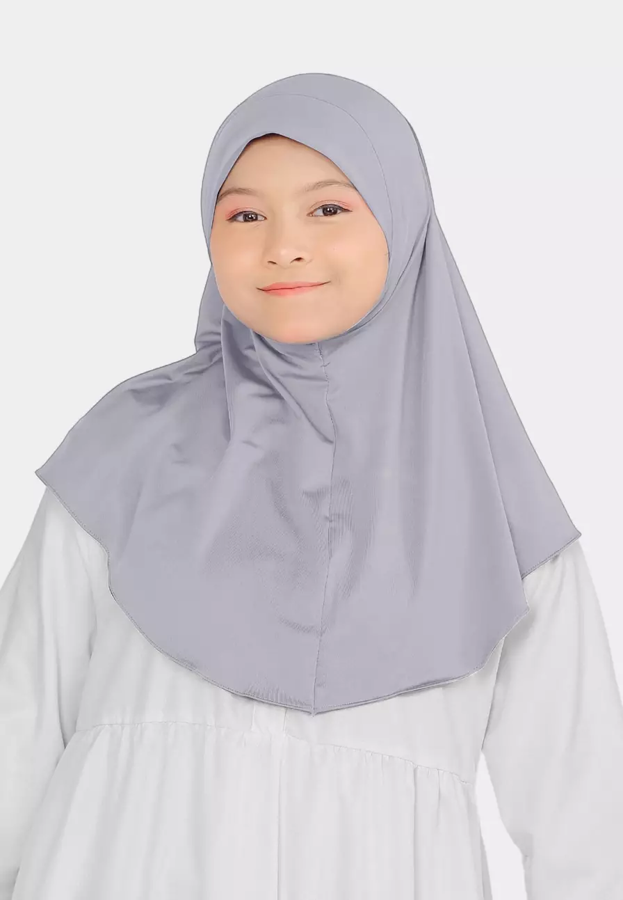 Cotton Bee - Atiyah Bergo Anak | Hijab Instan Anak - Purple Heater - XL
