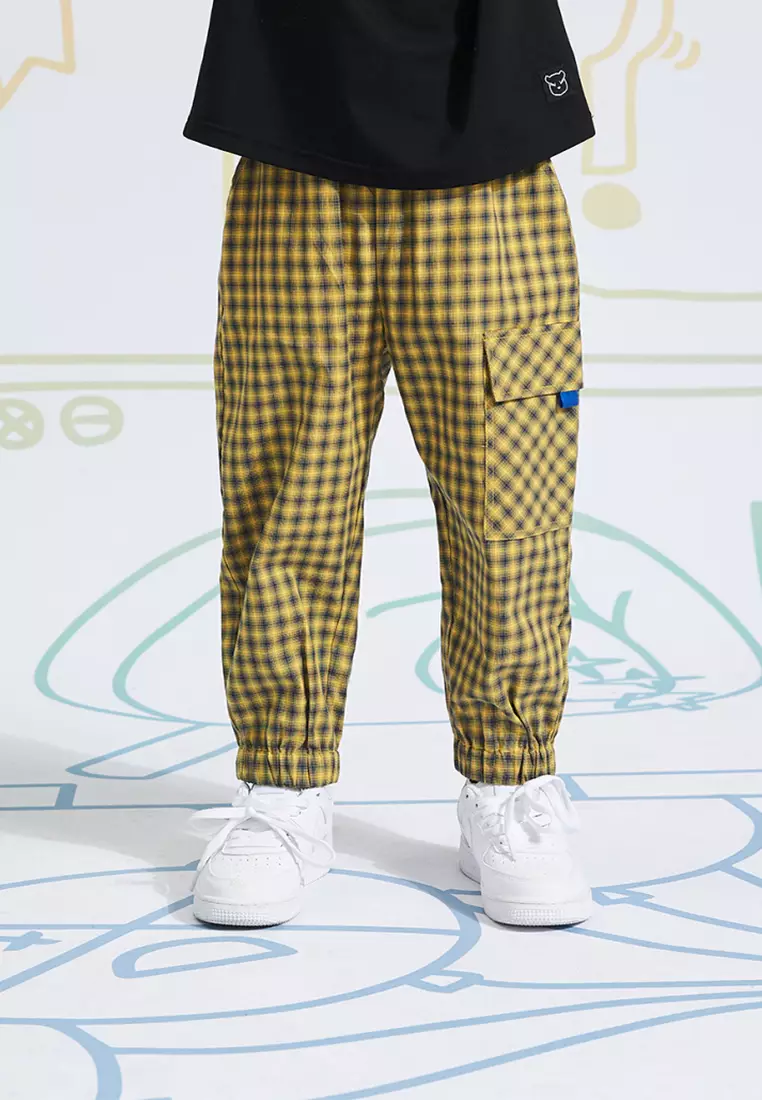 Relaxed Joggers With Grid Design
