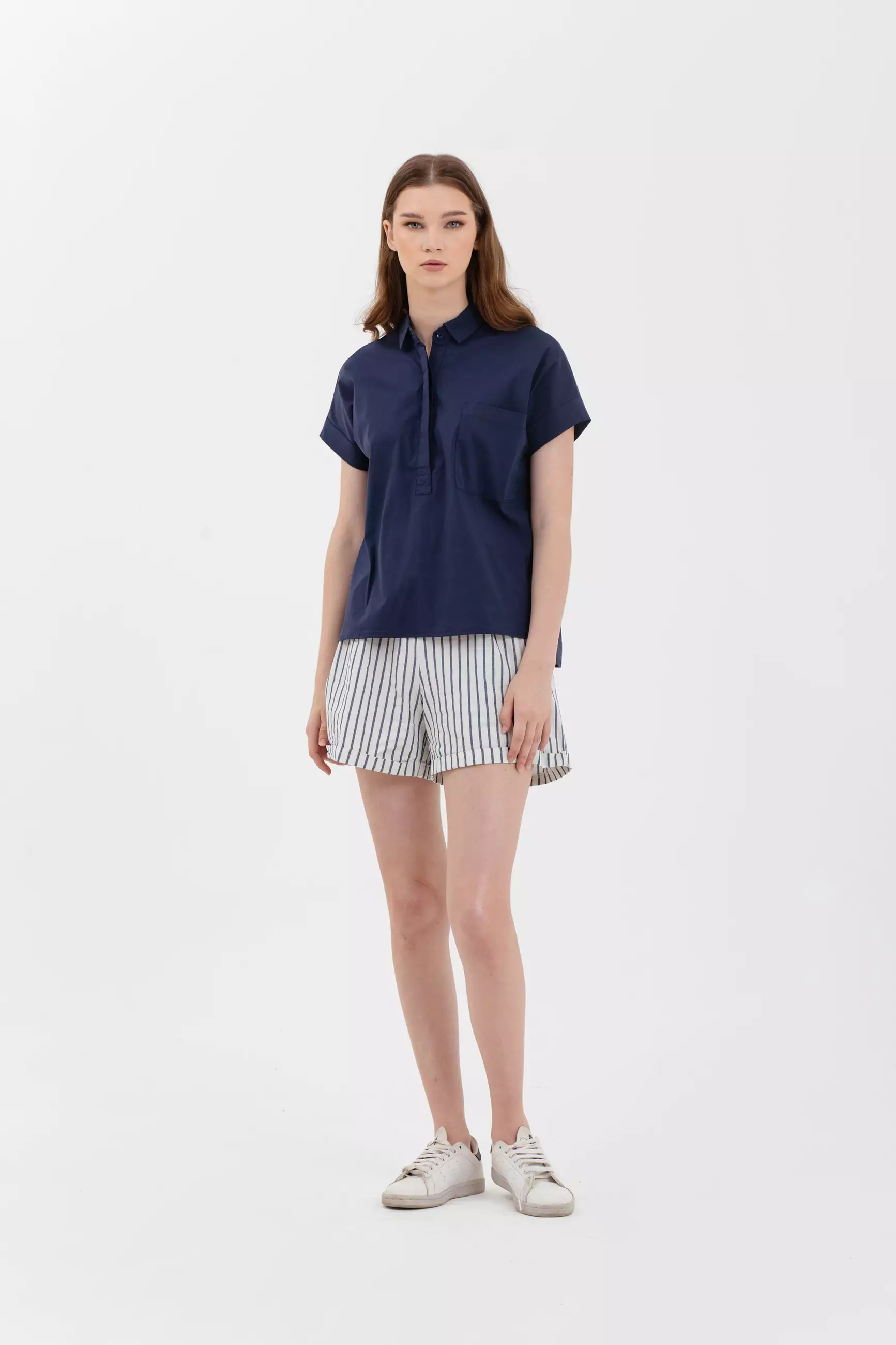 Kemeja Wanita Alaia Navy