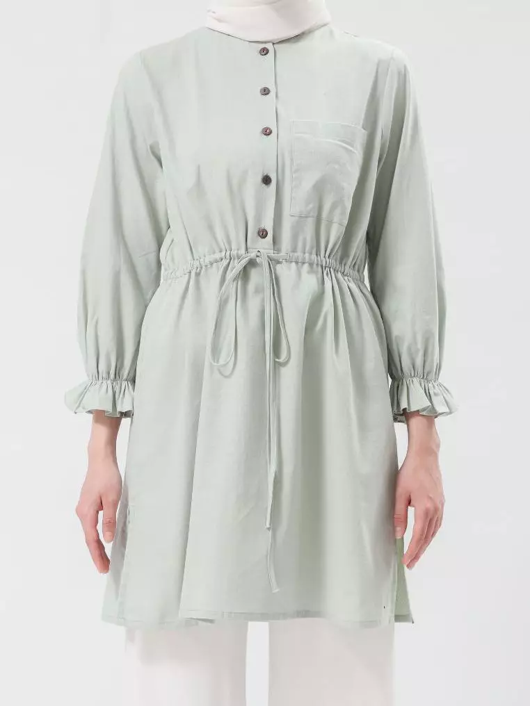 Urban Exchange Fiona Green Shirt - Tunik Kasual Wanita