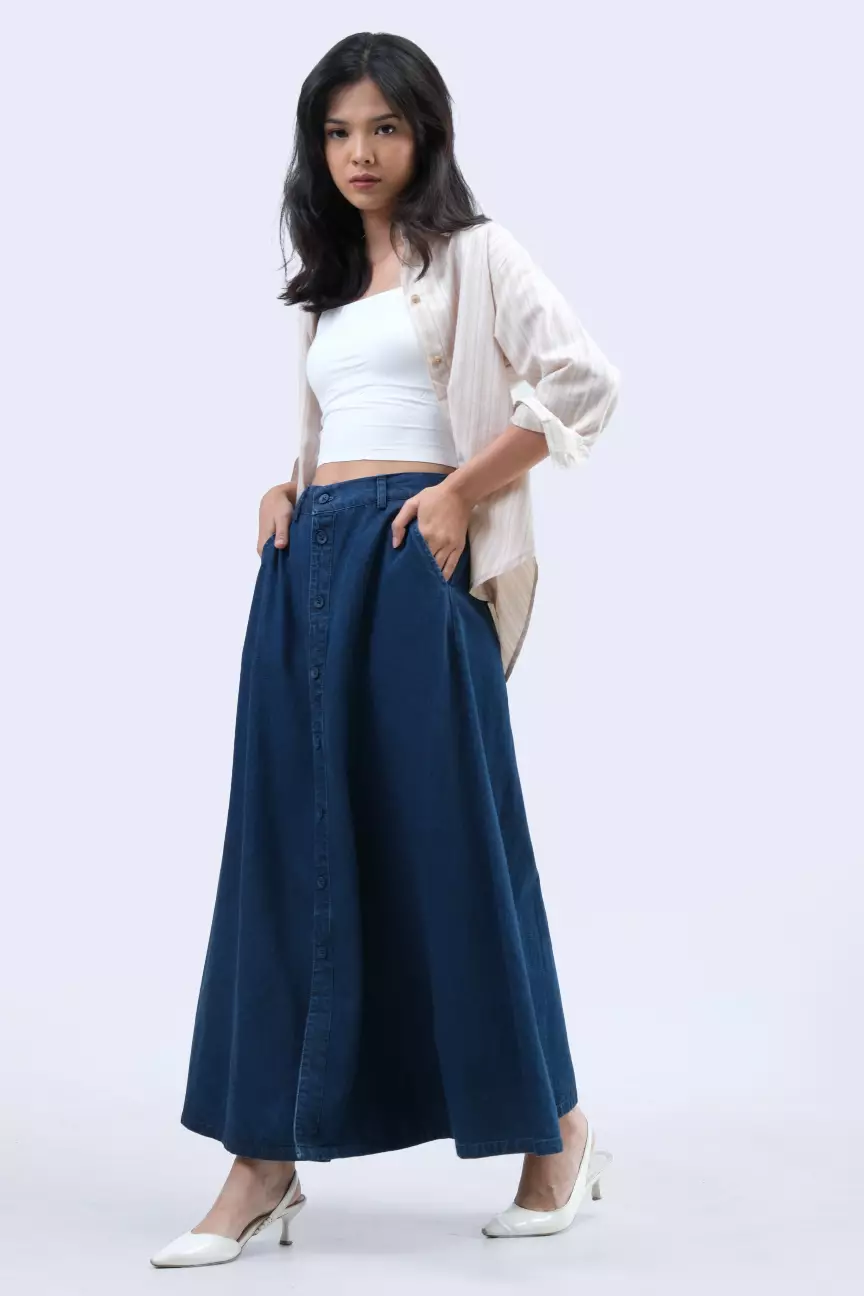 Rok Wanita Lyora Medium Blue
